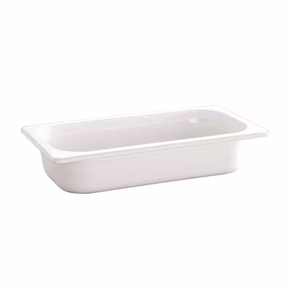 (6 pcs) Melamine Gastronorm Tray GN 1/3 - ECO - White - 2.7L - Depth: 100mm