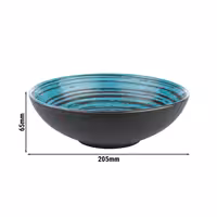 (6 adet) Kase - CANCUN - Melamin - 1L - köşeli - 205x205mm - Derinlik:65mm - Kahverengi/Mavi