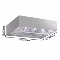 Indukciós befúvású mennyezeti elszívóernyő - 2400 mm - motor nélkül - zsírfogó (labirint) szűrővel