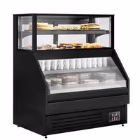 Comptoir vitrine réfrigérée HELSINKI - 1200x800mm - 199L - 4 étagères - +2/+8°C - Portes coulissantes vitrées