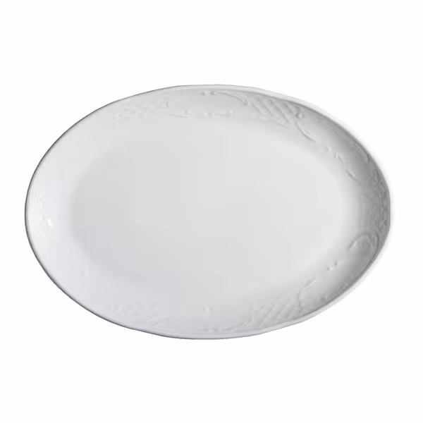 (6 adet) CLASSICO - Düz Tabak Oval - Porselen, 320x320mm, Beyaz