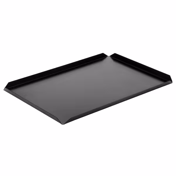 (5 buc) Platou de servire - aluminiu anodizat - 400x150x10 mm - dreptunghiular - negru