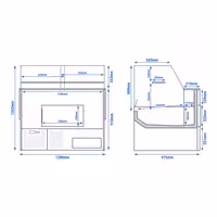 Csemegepult - 1280x975 mm - 120 liter - ventilációs - egyenes frontüveges - fekete - 1 polccal