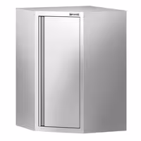 Ugaona zidna ormarić od nehrđajućeg čelika – 700 x 700 mm – sa krilnim vratima – visina: 1000 mm