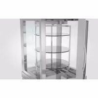 4-Sided Glass Display Fridge - 230L - 670mm - with 3 rotating shelves - 1 door - for patisserie