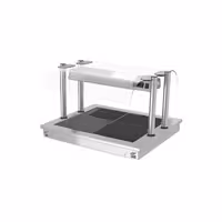 Commercial Drop-in Hot Plate - Stainless Steel - with Ceramic Glass Surface - 800mm - 2x GN 1/1 - 0.9 kW - with Toughened Glass Sneeze Screen