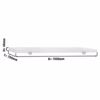 Chopping Board for Prep Table - 1000x700mm - Thickness: 40mm - HACCP-Compliant - PE 500 (HDPE) - White