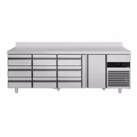 Commercial Counter Fridge PREMIUM - 2330x700mm - with 1 door - 9 drawers - with upstand - capacity 632 litres
