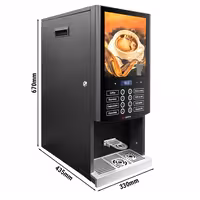 Hot Drinks Vending Machine - 3 Powder Containers - 2.5 kW - Digital - Black