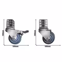 Set kotača za radne stolove serije ATK - 60x100x140 mm - kompatibilno sa serijom ATK