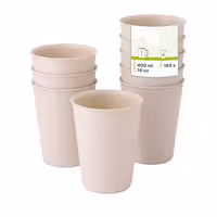 (60 pcs) Reusable Ribbed Tumbler - 400ml - Ø 90mm - Cream White