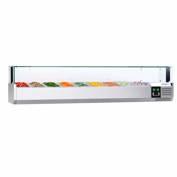 Nadstawka chłodnicza do sushi PREMIUM - 2000x395mm - 9x GN 1/3 - z oświetleniem LED
