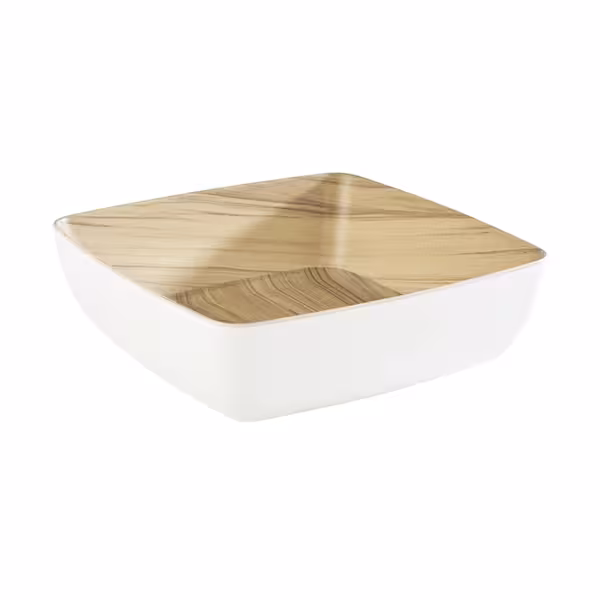 (6 adet) Kase - Melamin - FRIDA - 2,65L - köşeli - 250x250mm - Derinlik:75mm - Beyaz/Bej