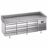 Table réfrigérée à pizza Premium PLUS - 1980 x 700 mm - avec 9 tiroirs