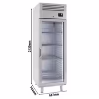 Szafa mroźnicza ze stali nierdzewnej PREMIUM PLUS – GN 2/1 – 560 litrów – z 1 szklanymi drzwiami