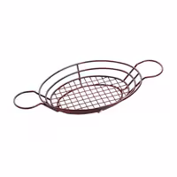 (5 pcs) Table & Buffet Basket - SNACKHOLDER - Stainless Steel - Oval - 280x200mm - with Dip Cups
