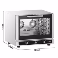 Electric Commercial Bakery Convection Oven with Steam Injection - Manual Controls - 1 Baking Chambers - 4x GN 1/1 or 600x400mm (EN 60x40)