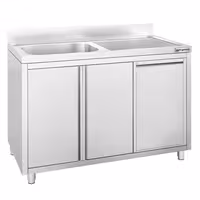 Sudoper s ormarićem ECO - inox - 1200 x 700 mm - s košem za otpatke - s 1 koritom - korito lijevo