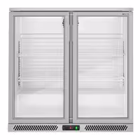 Commercial Back Bar Cooler - 900mm - 220 litres - with 2 glass swing doors - Grey