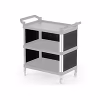 Bočne stranice (paneli) za kolica za posluživanje - 720x200x280 mm - boja crna - lako čišćenje - za kolica za posluživanje SWKP3