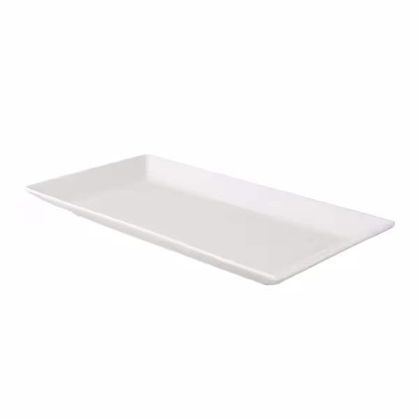 (6 adet) WHITE DELIGHT Sunum Tabağı - Dikdörtgen - Porselen - 6'lı set - 285x150mm - Yükseklik: 25mm - Beyaz