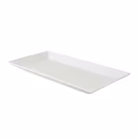 (6 adet) WHITE DELIGHT Sunum Tabağı - Dikdörtgen - Porselen - 6'lı set - 285x150mm - Yükseklik: 25mm - Beyaz