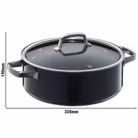 WMF | Fusiontec Mineral - Fritovací hrnec - Ø 280 mm - vč. skleněné poklice - černý
