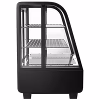 Countertop display fridge - 100L - 682mm - Double glazing - round - with 2 shelves - rear sliding glass doors