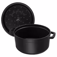 STAUB | Cocotte Round Enamelled Cast Iron Casserole Dish – Ø 220 mm – Black