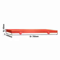 Chopping Board for Prep Table - 700x600mm - Thickness: 40mm - HACCP-Compliant - PE500 - Red