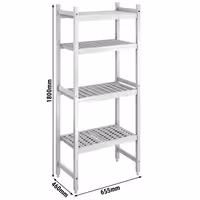 وحدة رفوف ألمنيوم - بداية - 655x1800mm - عمق: 460 mm - 4 رفوف - الحمولة: 600 kg