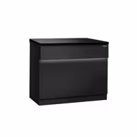 Kassentisch TORONTO - 900mm - schwarze Front - schwarze Granit-Arbeitsplatte