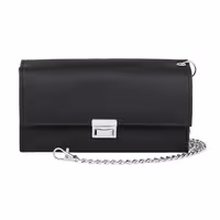 KARLOWSKY | Waiter Wallet – Leather - Black - 18.2 × 12.5 cm - 6 Note Pockets - Integrated Chain & Carabiner