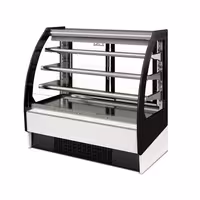 Commercial multideck display fridge - Open front - 1875mm - 548L - with 3 shelves - rear sliding doors - incl. night blind - Black/White