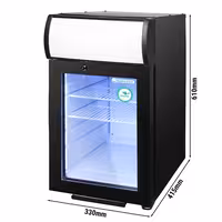 GASTRO-COOL | Commercial Mini Bar Fridge – 62 L – 430 mm – Lockable – 2–10 °C – Black
