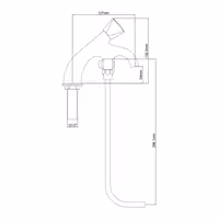 Monobloc mixer tap - deck-mounted - with single-lever - height 460mm