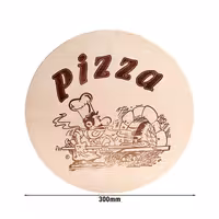 Pizza Tabağı - Yuvarlak Düz - Ahşap (Akçaağaç), 300x300x15mm