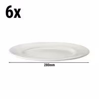 (6 pcs) LUX | Plate - flat - Porcelain - Ø280mm - Ivory