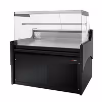 Csemegepult - 1280x975 mm - 120 liter - ventilációs - egyenes frontüveges - fekete - 1 polccal