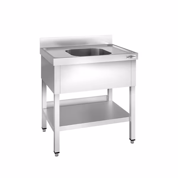 Sudoper za lonce PREMIUM - 800x700 mm - s donjom policom - s 1 koritom - korito sredina - inox