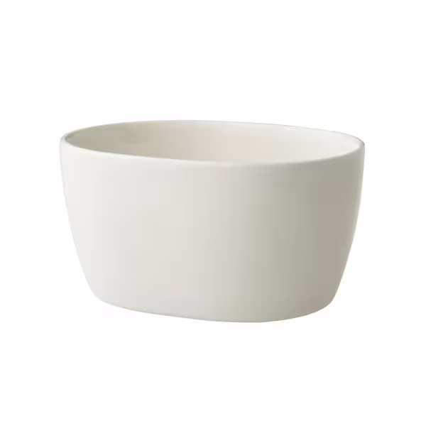 (6 adet) Tatlı / Salata Kasesi - Porselen - Lux - 100ml - oval - 130x110mm - Elfenbein