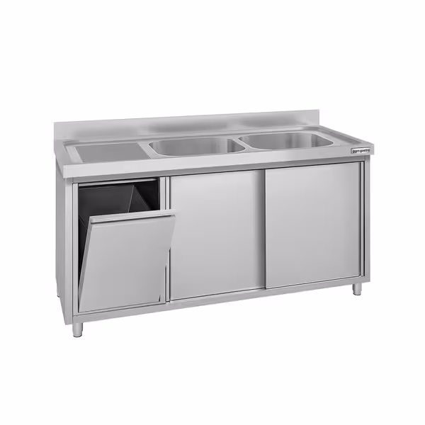 ECO umivaonik – 1400 x 600 mm – s košem za otpad i dva umivaonika s desne strane