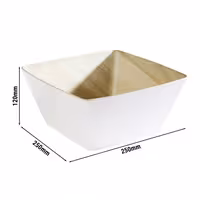 (6 pcs) Bowl - FRIDA - Melamine - 3.5L - square - 250x250mm - Depth: 120mm - White