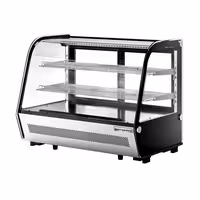 Countertop display fridge - 160L - 874mm - Double glazing - with 2 shelves - rear sliding glass doors