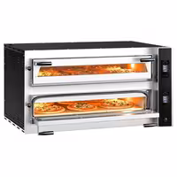 Electric Deck Pizza Oven - Twin Deck - Refractory Stone Deck - 6+6 x Ø 35cm (14") - 230V 3 Phase - Touchscreen Controls - up to 400°C
