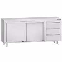 خزانة قاعدية ستانلس ستيل KOPENHAGEN ECO - 2000x600mm - وحدة أدراج 3 يمين