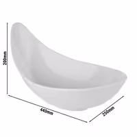 (6 adet) Teşhir Kasesi - GLOBAL BUFFET - Melamin - 3,3L - köşeli - 440x250mm - Derinlik:200mm - Beyaz