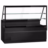 Hűtővitrin TORONTO - 2000x880 mm - dupla üvegezés - ventilációs - fekete - 2 polccal - gránit munkalap