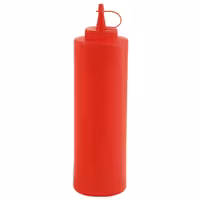 (6 Stück) Quetschflasche - PET - 650ml - Ø 65mm - mit Verschlusskappe - Rot
