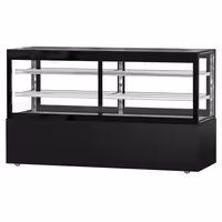 Kyldisk MADRID - självbetjäning - 710 l - 2 000 mm - dubbelglas - glas runtom - med 2 hyllplan - inkl. nattgardin - svart matt - för SE